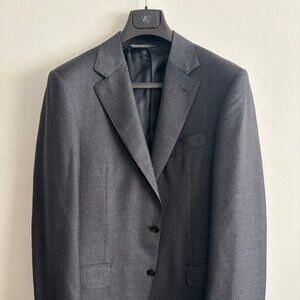 $2600 Canali Grey Wool Suit Made in Italy - Size 40 Pants 32-33 x 33